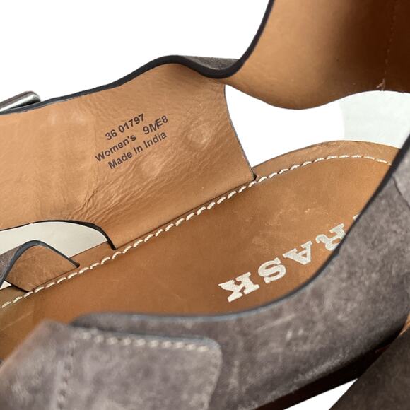 Trask Women’s 9 Roxanne Sandals Gray Oiled Suede Strappy Gladiator Ankle Strap - Picture 11 of 12